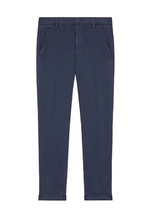 Chinos blu navy realizzati in cotone, con due tasche frontali e un design a gamba dritta. Tessuto liscio con linee pulite e accenti minimi.