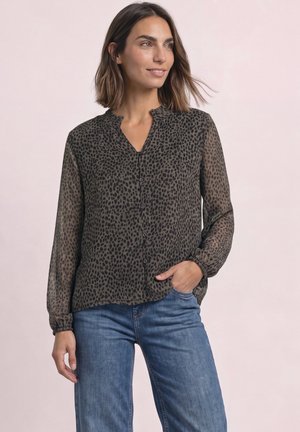 Street One, LANGARM CHIFFONBLUSE MIT RÜSCHENDETAILS - Blouse - black