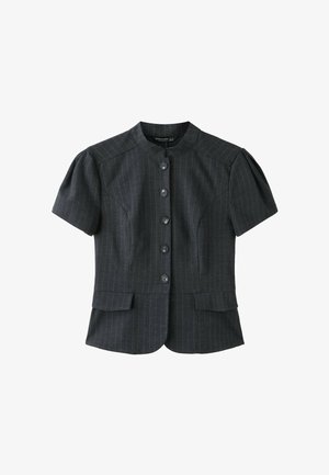 Stradivarius, FITTED SHORT SLEEVE SHIRT - Chemisier - dark grey