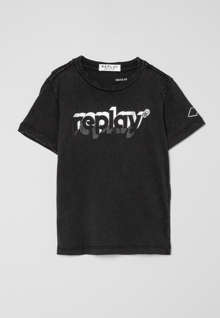 Replay T-shirt print zwart Replay T-shirt print zwart