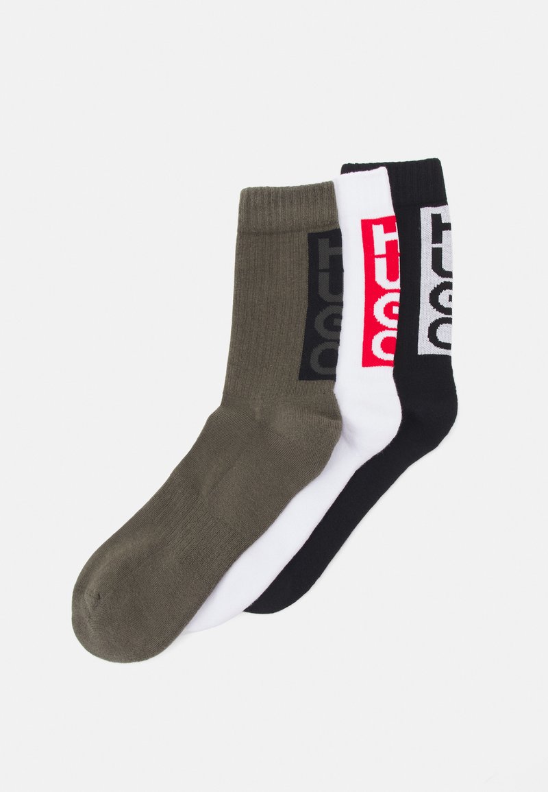 HUGO BACK LABEL 3 PACK - Zoknik - dark beige