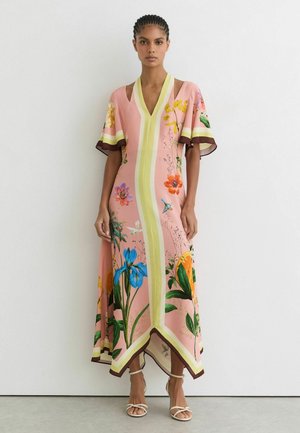 Reiss, REGULAR FIT - FLOSSY FLORAL-PRINT CUT-OUT MIDI DRESS . - Maxi-jurk - pink