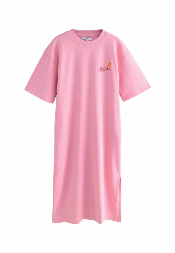 REGULAR FIT - SHORT SLEEVE CREW NECK BACK GRAPHIC MIDI - Jerseykleid