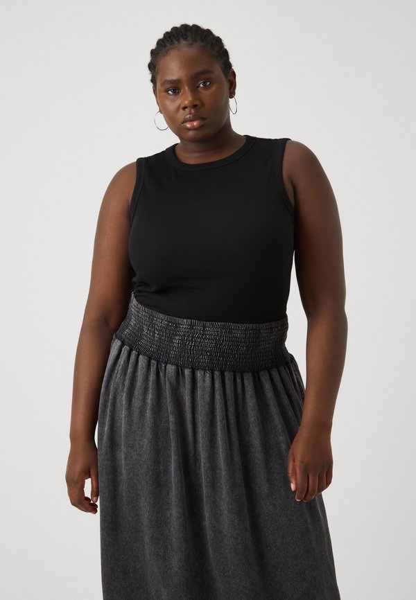 CARBAHA LONG SMOCK SKIRT - Denim skirt3