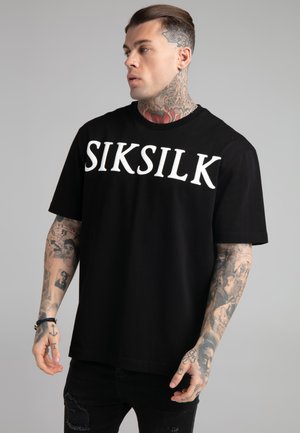 DROP SHOULDER RELAXED FIT TEE - Jednoduché tričko - black/white
