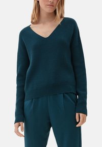 QS Stickad tröja - teal