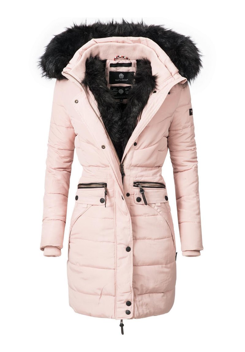 Navahoo Paula - Winter coat - rosa mit schwarzem fell