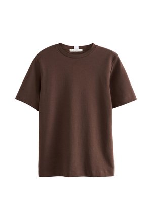 Next, HEAVYWEIGHT SHORT SLEEVE CREW NECK STANDARD - T-shirt imprimé - chocolate brown
