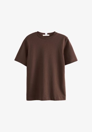 Next, HEAVYWEIGHT SHORT SLEEVE CREW NECK STANDARD - T-shirt imprimé - chocolate brown