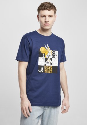 Print T-shirt - light navy