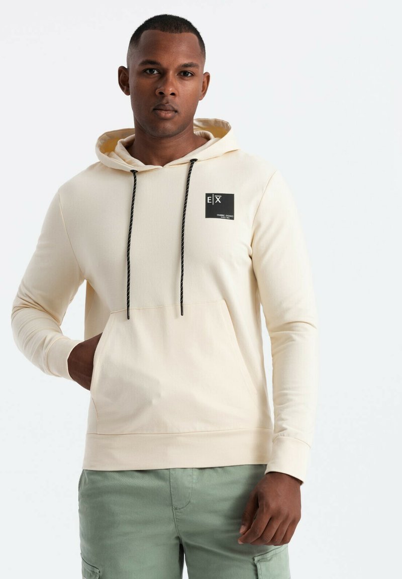 Ombre OM-SSNZ - Mikina s kapucí - cream