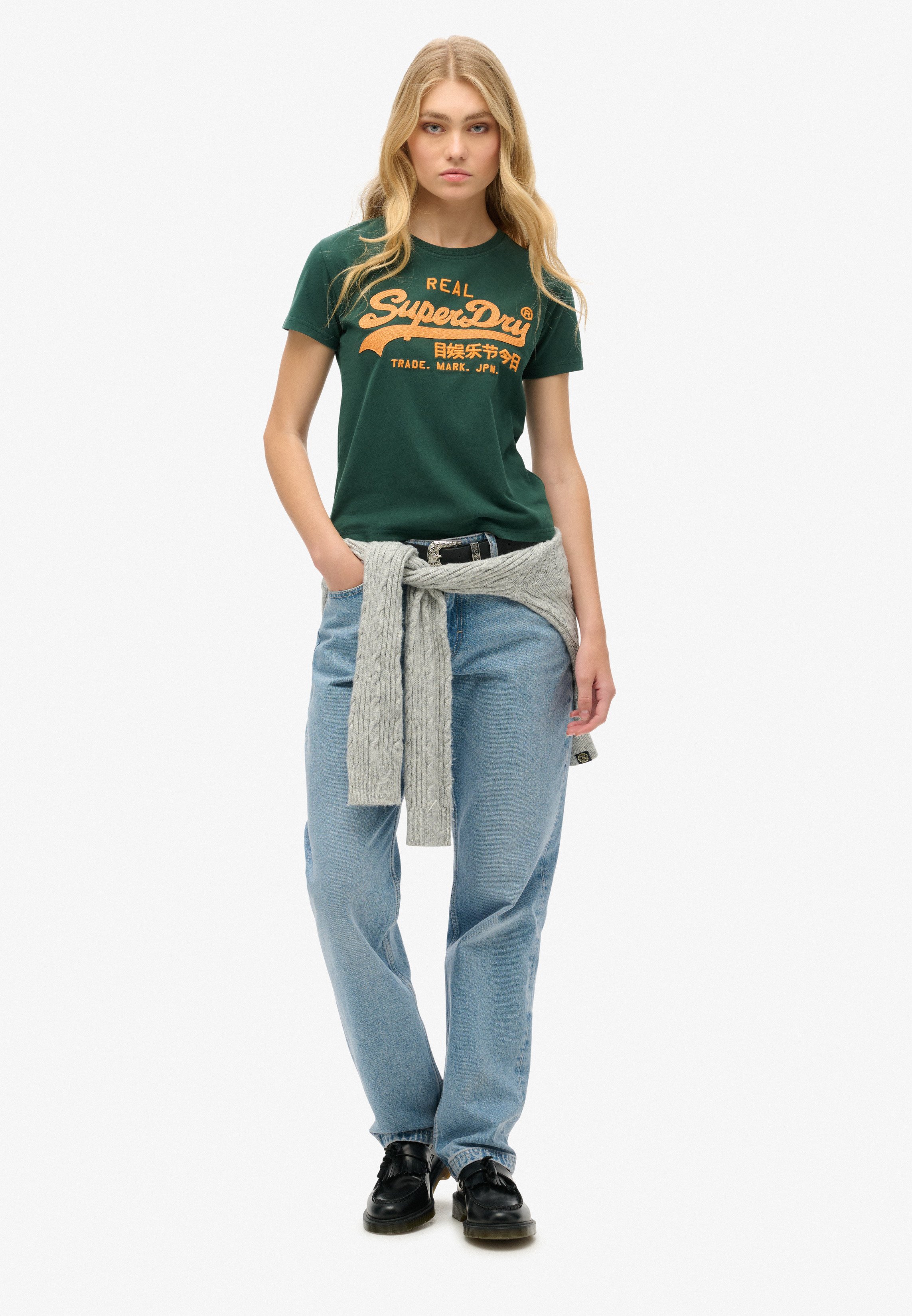 Superdry EMBROIDERED VINTAGE LOGO - Print T-shirt - enamel