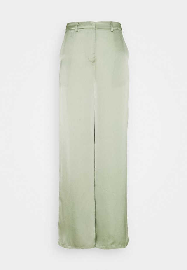 WIDE LEG TROUSERS WITH POCKET DETAIL - Bukser - sage