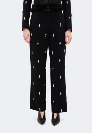 KARL LAGERFELD, EXCLUSIVE EMBELLISHED TAILORED TROUSERS - Панталони - black