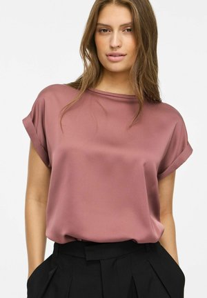 VILA, VIELLETTE S/S SATIN TOP - NOOS - Блуза - rose brown