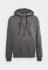 Sweat à capuche gris avec poche avant, capuche à cordon réglable et grand logo NY noir sur la poitrine. Matière douce en mélange de coton, poignets côtelés.