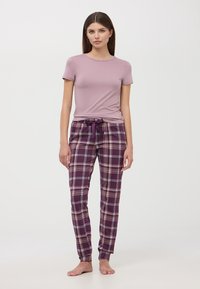 Terranova A QUADRI CON COULISSE - Pantaloni del pigiama - viola scuro