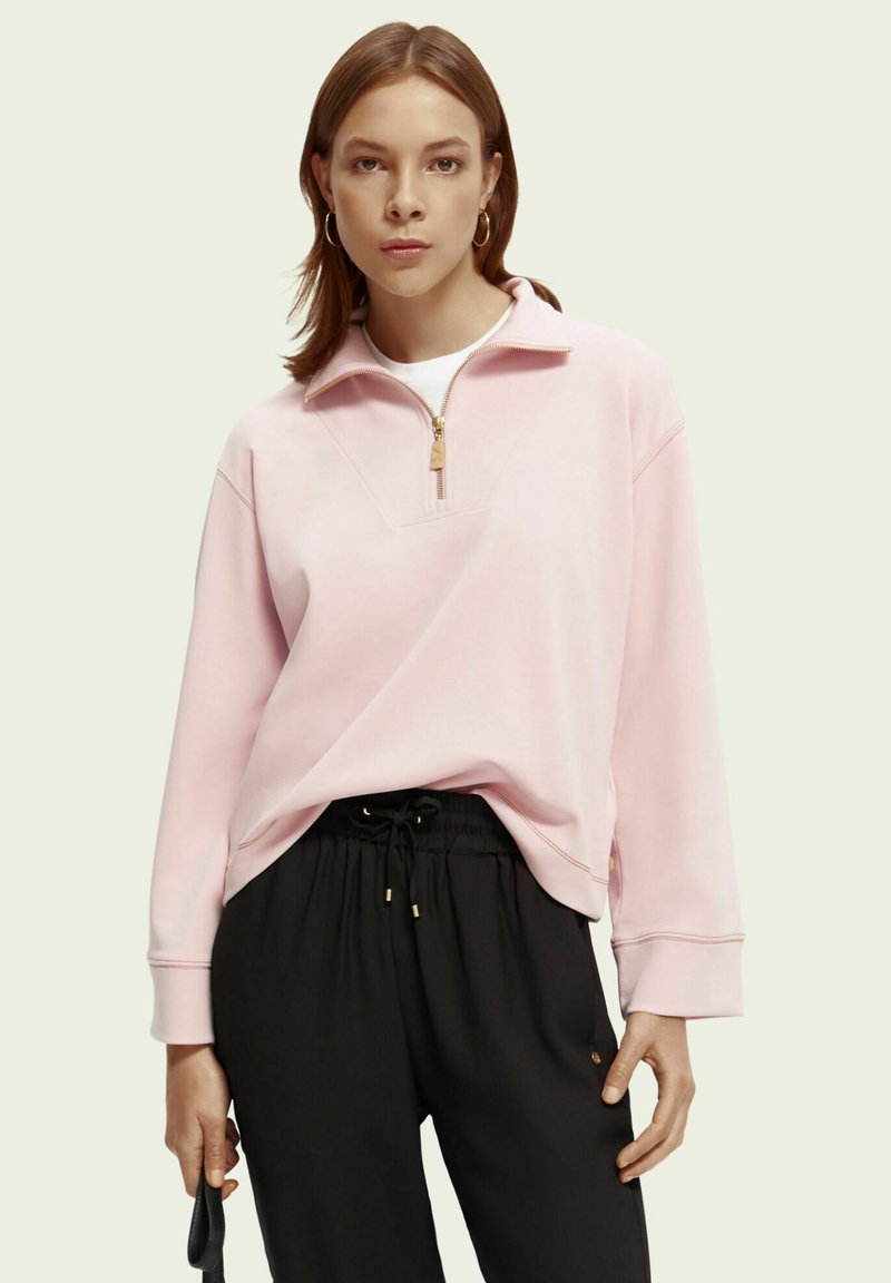 Scotch & Soda HALFZIP TRUMPETSLEEVED Sweatshirt lavender/pink