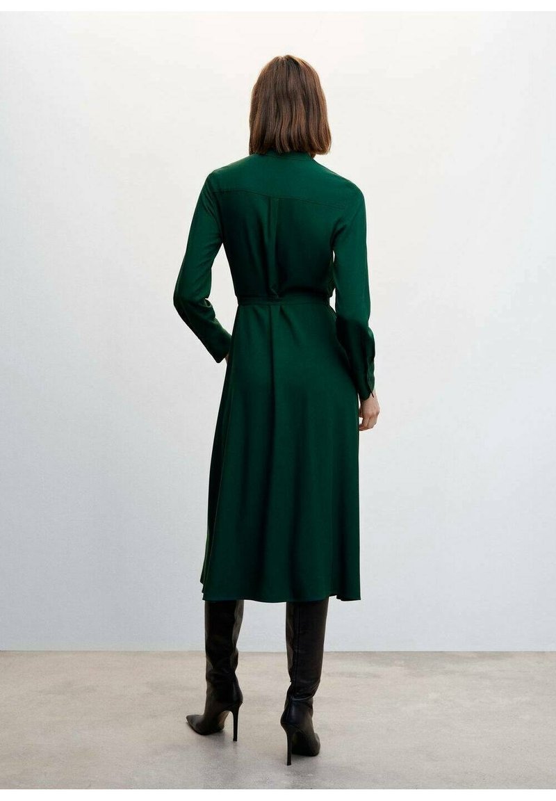 mango dark green dress Shirt - womens-sale