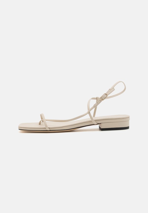 CROSS FRONT FLAT - T-bar sandals - stone