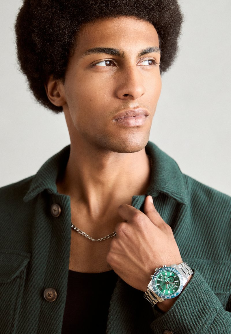 Pier One by Zalando - SET - Colier - silver-coloured/green, Extindeți