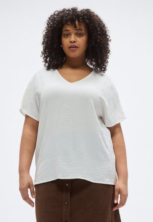 CARMETTA LIFE V NECK - Basic T-shirt - cloud dancer