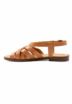 CRISS-CROSS - Sandals - cognac