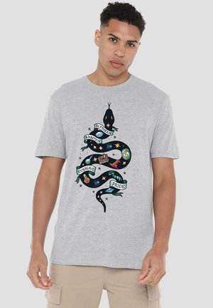 Harry Potter, HARRY POTTER SLYTHERIN SCROLLS - Print T-shirt - mottled light grey
