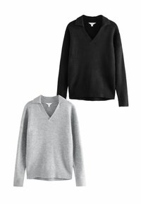 2 PACK - Strickpullover - black grey
