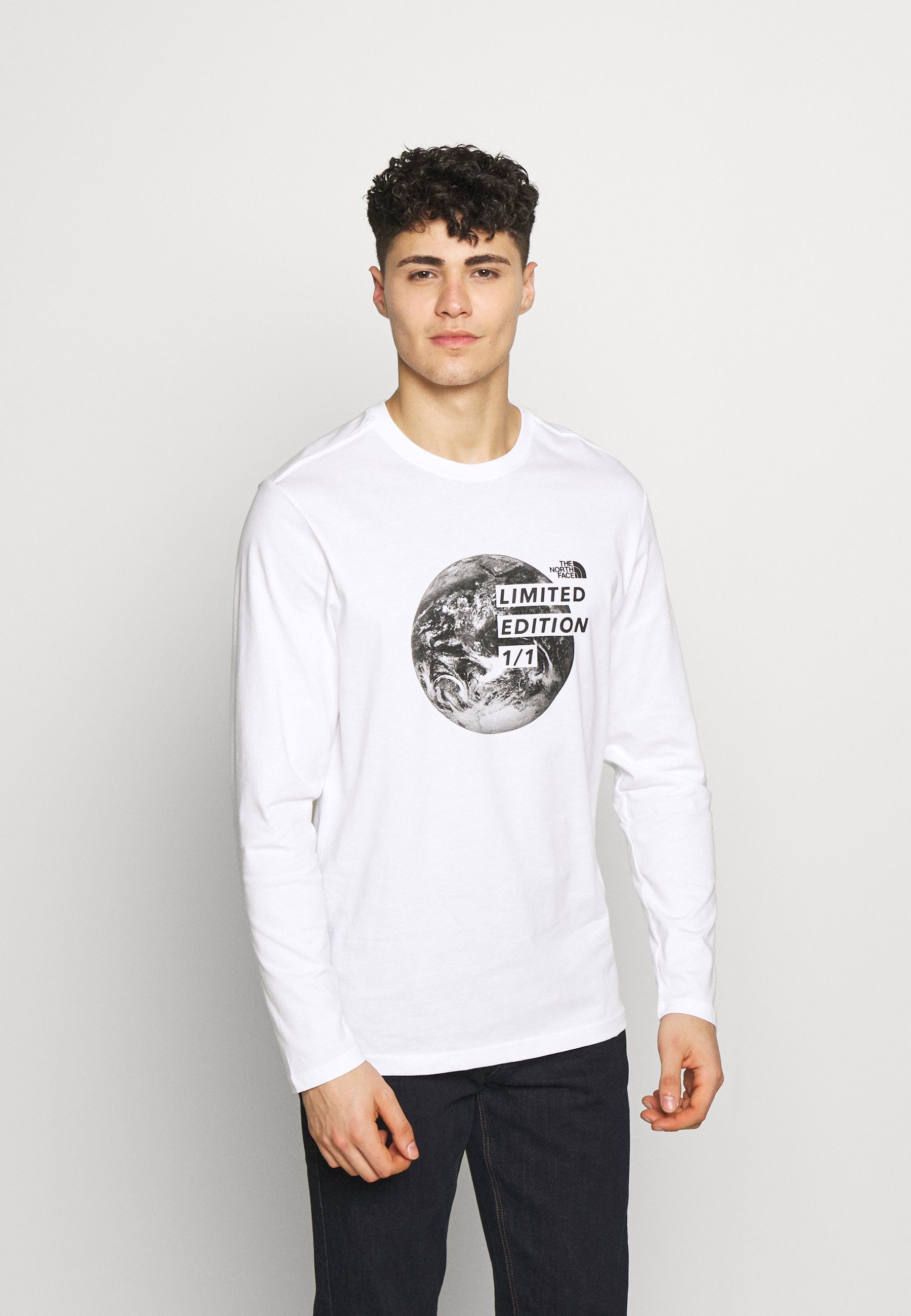 The North Face MENS GRAPHIC TEE Topper langermet white The North Face MENS GRAPHIC TEE - Topper langermet - white/black