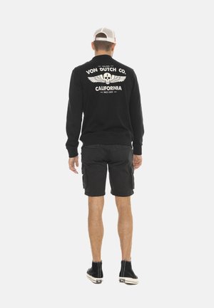 ZIPPÉ COL MONTANT  AVEC PRINT DEVANT ET DOS - Sweat zippé - noir