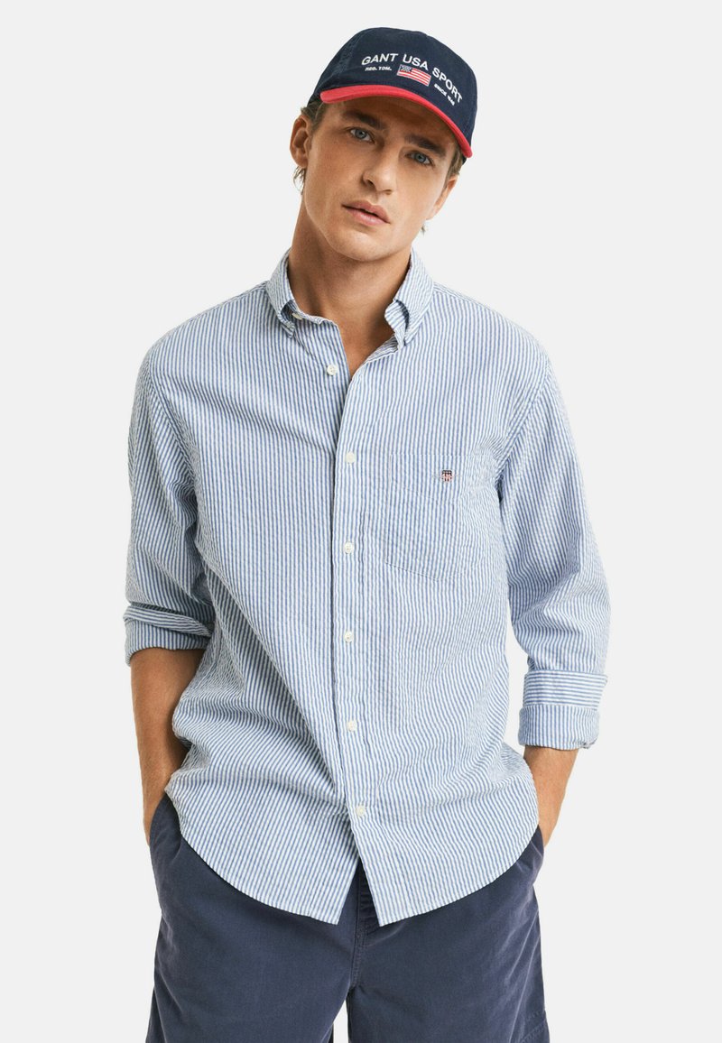 GANT - REG SEERSUCKER STRIPE  - Overhemd - rich blue, Vergroten