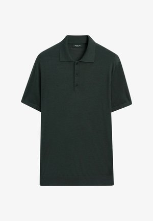 Massimo Dutti, WOOL BLEND KNIT POLO SHIRT - Poloshirt - green