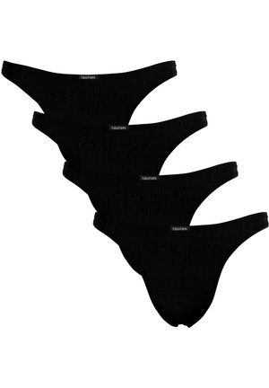 4ER PACK HERREN STRING TANGA ENG ANLIEGEND STRETCH - Slip - schwarz