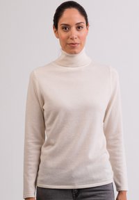 CASH-MERE ROLLKRAGEN PULLOVER - Maglione - weiss
