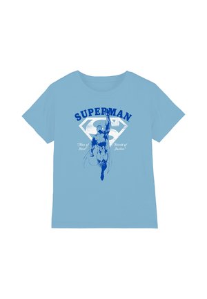 Warner Brothers, SUPERMAN FLYING OUTLINE UNISEX - Print T-shirt - light blue