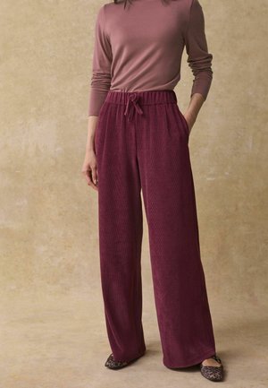 Next PULL-ON WIDE LEG - Pantalones - burgundy