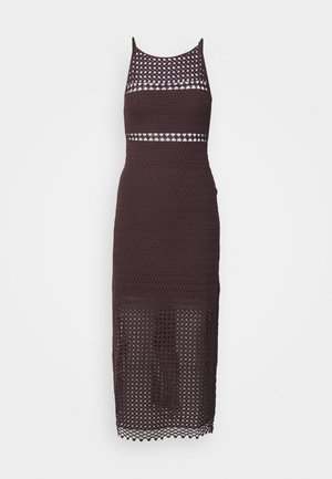 Claudie Pierlot ROBE LONGUE CROCHET - Džemperkleita - marron