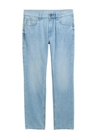 Unselected, used bleached blue denim