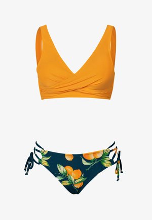 Cupshe, FLORAL COLORBLOCK BIKINI SET - Bikini - yellow