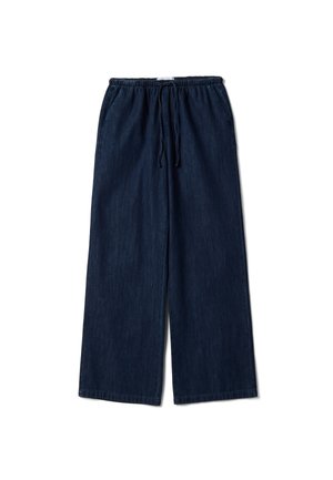 B.ANGEL, BLUE PURE COTTON WIDE-LEG DENIM TROUSERS - Pantalon classique - dark blue