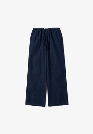 B.ANGEL, BLUE PURE COTTON WIDE-LEG DENIM TROUSERS - Pantalon classique - dark blue