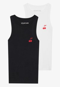 UNISEX 2 PACK RIB VEST - Top - true black/bright white