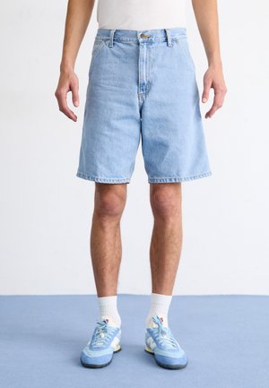 SINGLE KNEE - Denim shorts - blue heavy stone