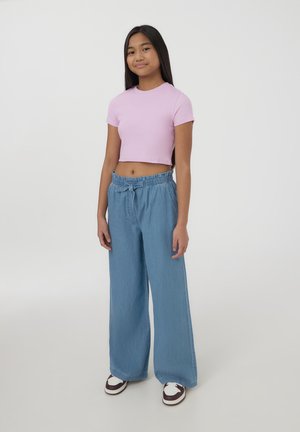 Jeans a zampa - var blu denim medio