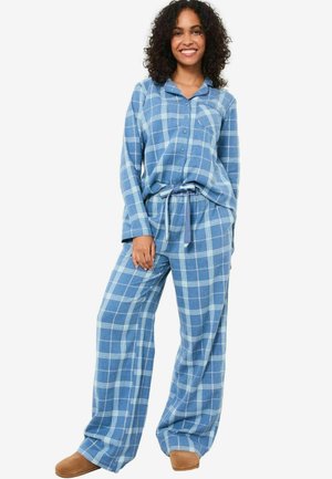 REGULAR FIT - METALLIC CHECK SET - Nachtwäsche Set - blue