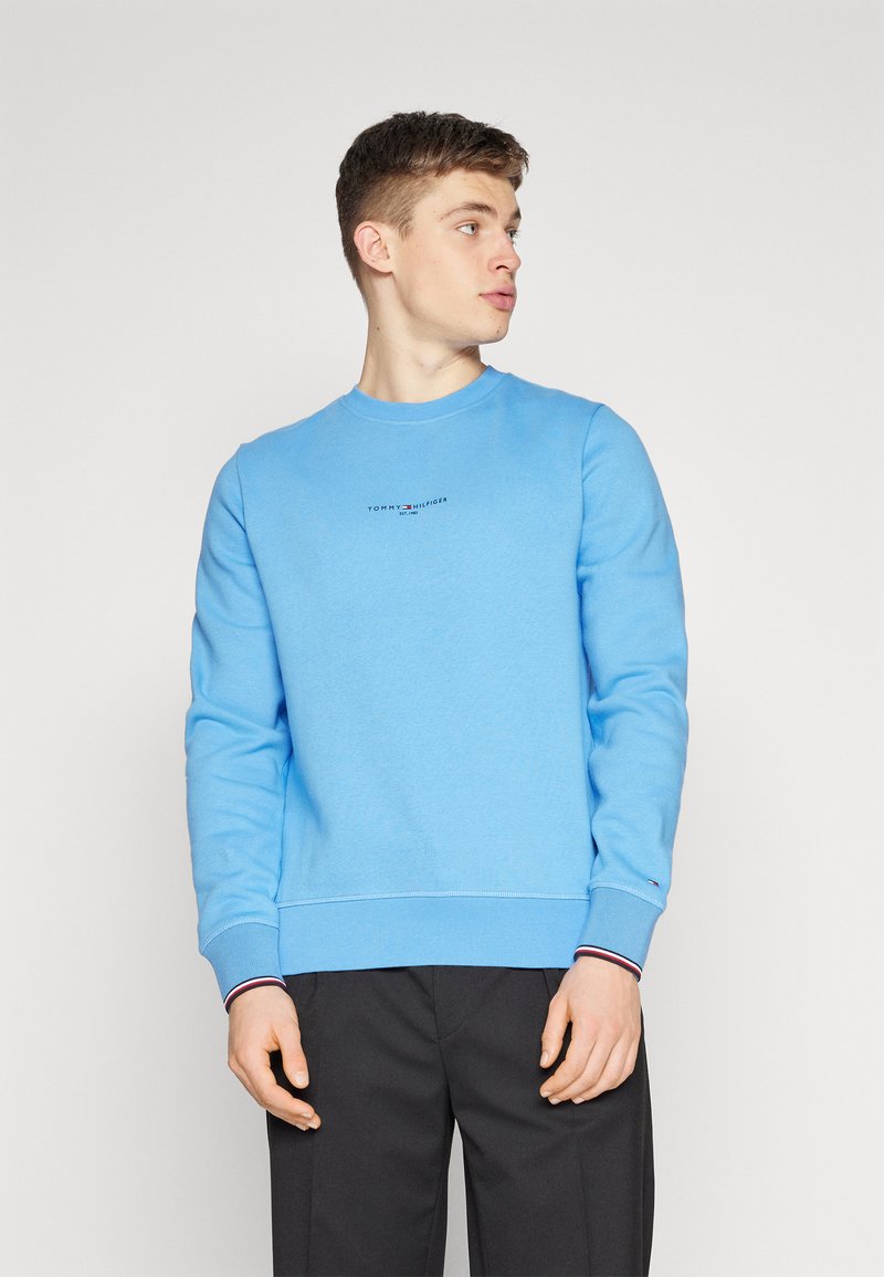 Tommy Hilfiger LOGO TIPPED CREWNECK - Mikina - blue spell