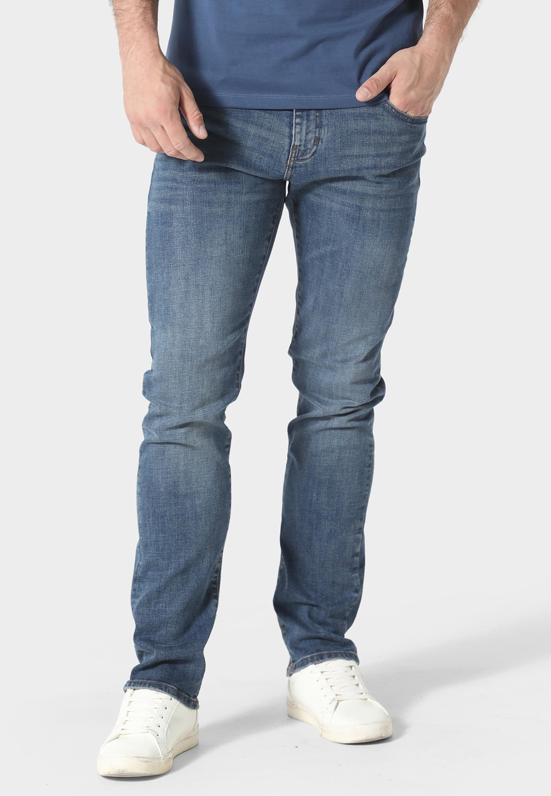 883 Police Jeans Tapered Fit mid blue/blauw