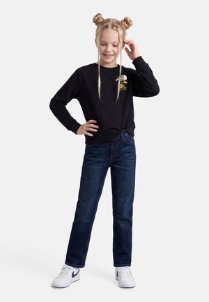 FLORA RELAXED CREW GRAPHIC - Bluză de molton - black