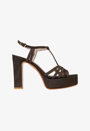 Albano, SANDALO VELOUR - Sandali con tacco - brown
